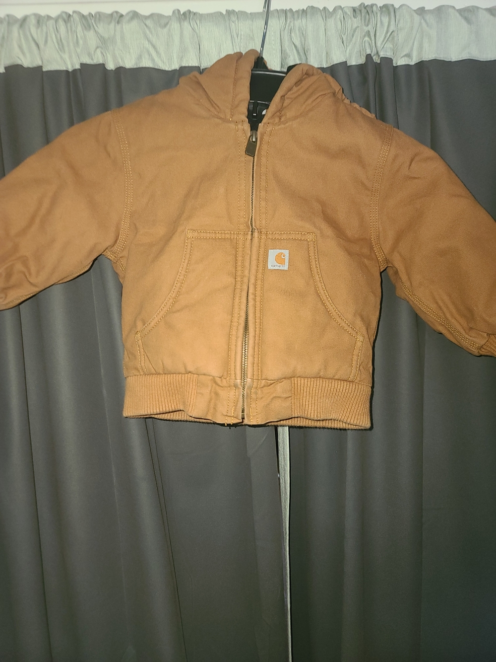 Carhartt Kids' Brown Hooded Zip Front Jacket